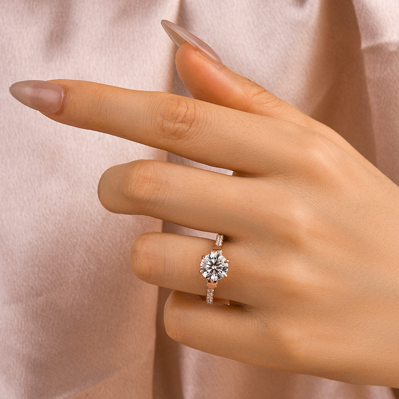 Aurevyn 2.0 Ct Bow Base Design Rose Gold Promise Bridal Ring