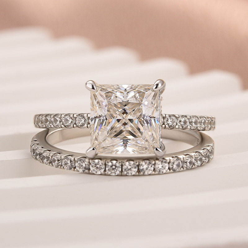 Aurevyn 2.0 Ct Princess Cut Wedding Ring Set For Women