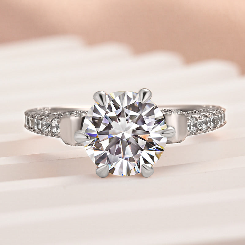 Aurevyn 2.0 Ct Bow Base Design White Gold Promise Bridal Ring