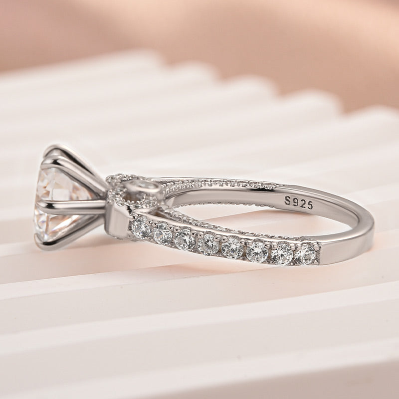 Aurevyn 2.0 Ct Bow Base Design White Gold Promise Bridal Ring