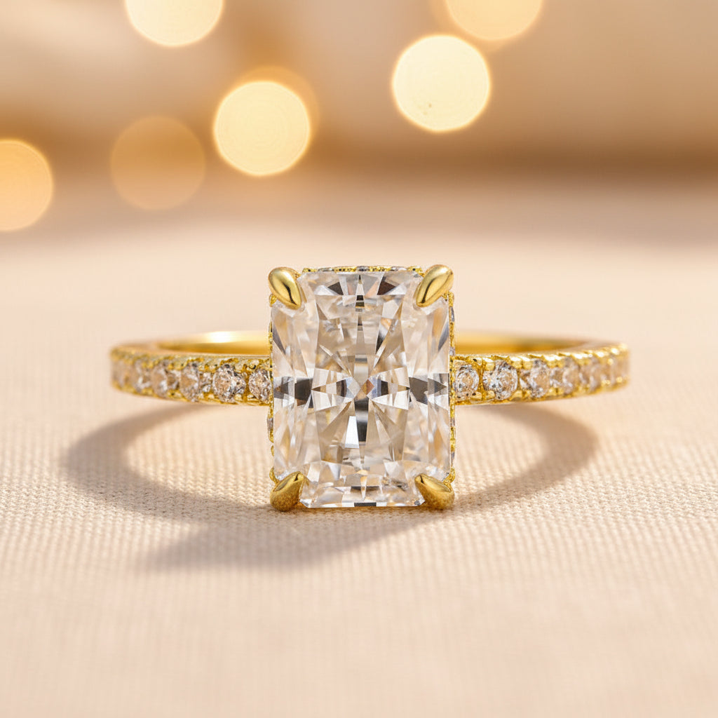 Aurevyn 2.0 Ct Radiant Cut Yellow Gold Engagement Ring