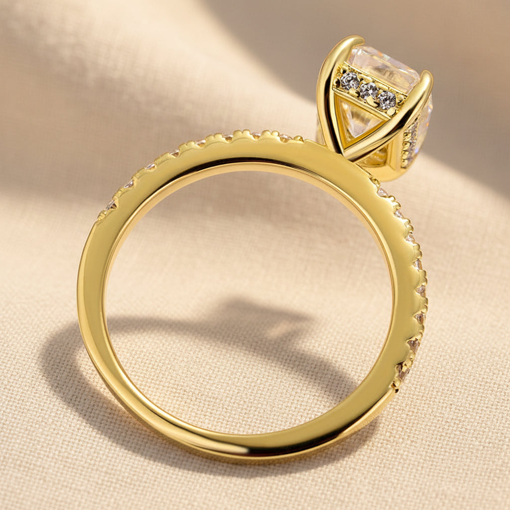 Aurevyn 2.0 Ct Radiant Cut Yellow Gold Engagement Ring