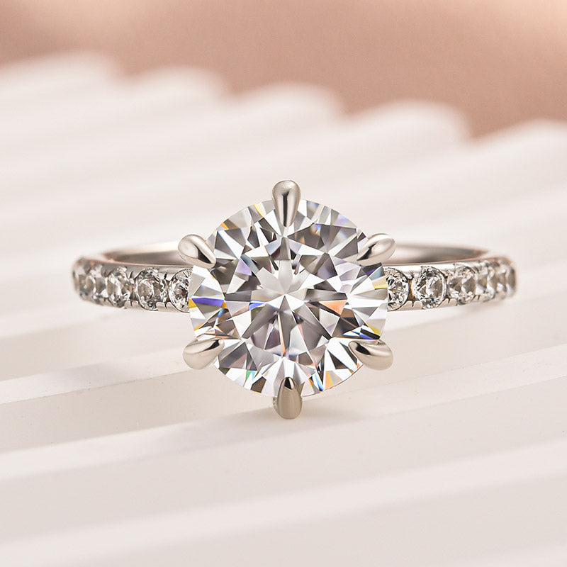 Aurevyn 2.0 Ct Hidden Halo Round Cut White Gold Engagement Ring