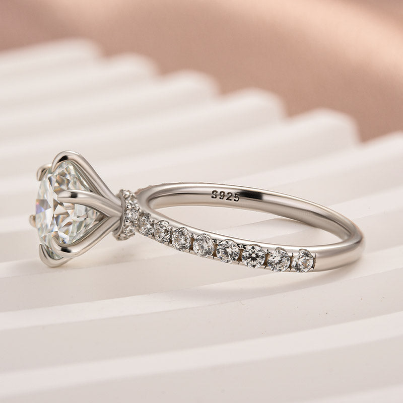 Aurevyn 2.0 Ct Hidden Halo Round Cut White Gold Engagement Ring