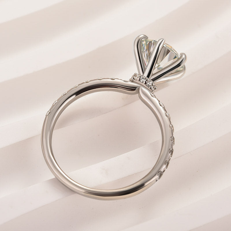 Aurevyn 2.0 Ct Hidden Halo Round Cut White Gold Engagement Ring