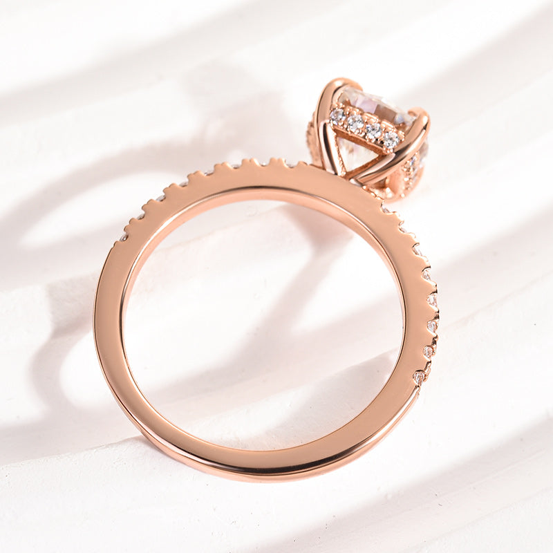 Aurevyn 2.0 Ct Square Cushion Rose Gold Bridal Ring