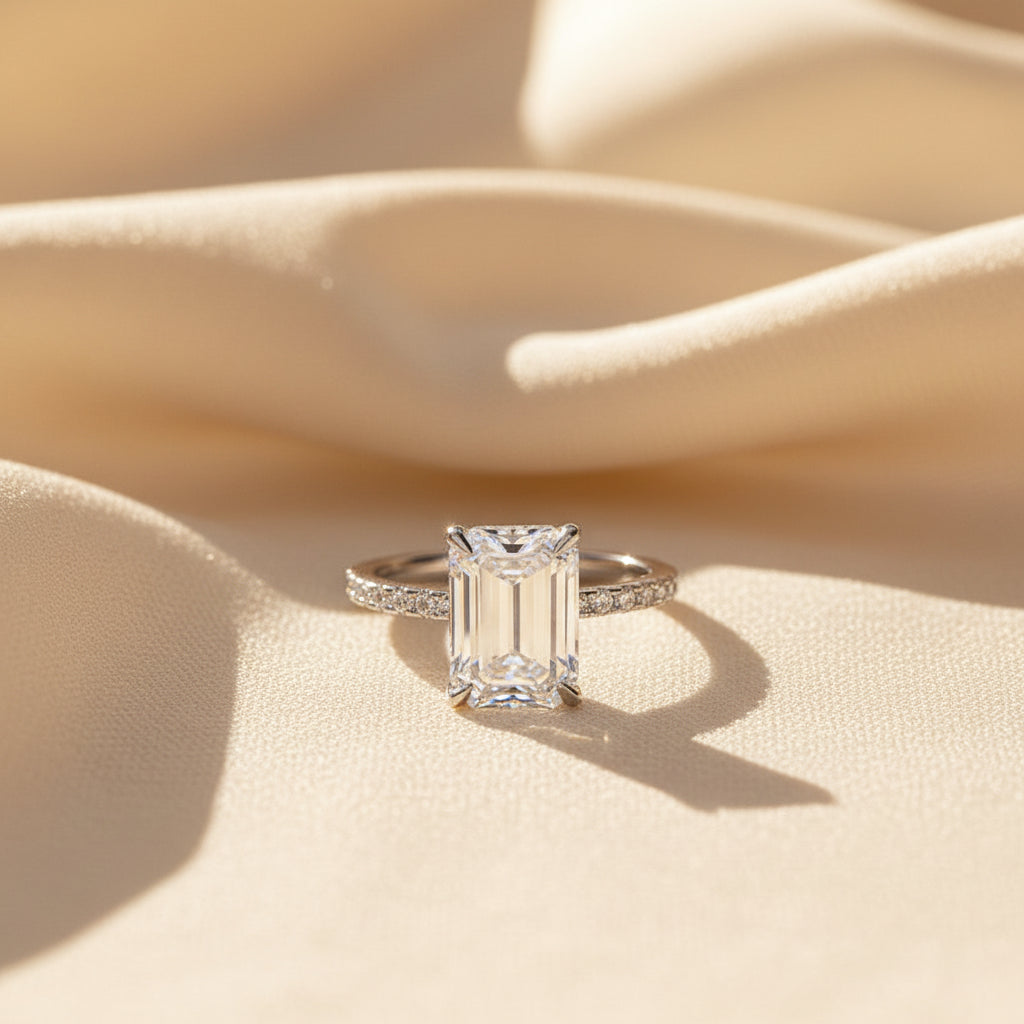 Aurevyn 3.5 Ct Emerald Cut Engagement Ring For Women