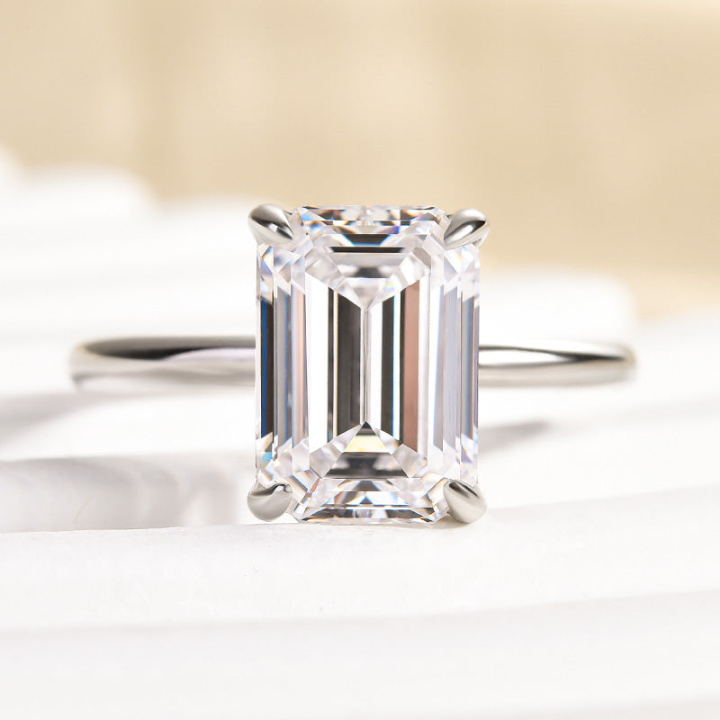 Aurevyn 3.5 Ct Emerald Cut Solitaire Engagement Ring For Her