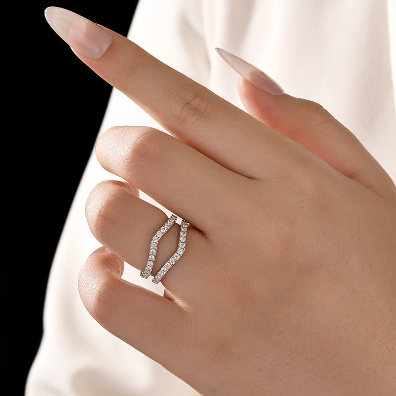 Aurevyn Pavé Full Eternity Round Cut Enhancer Wedding Band