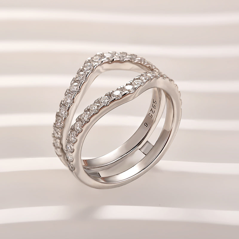 Aurevyn Pavé Full Eternity Round Cut Enhancer Wedding Band