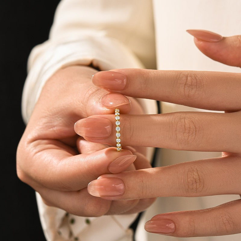 Aurevyn 1.2 Ct Round Cut Yellow Gold Anniversary Ring