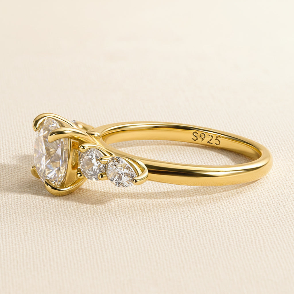 Aurevyn 2.0 Ct Cushion Yellow Gold Bridal Ring
