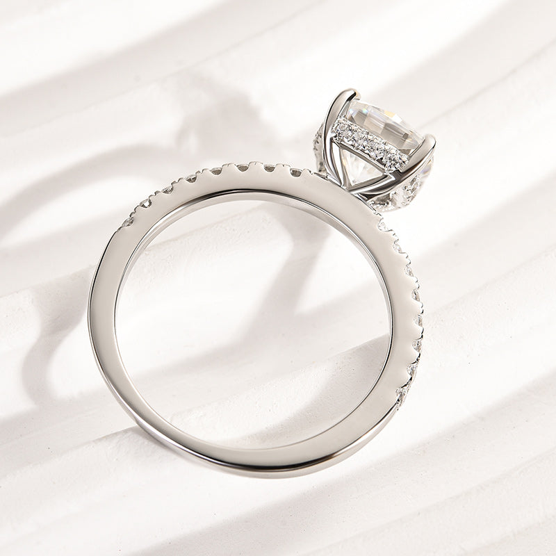 Aurevyn 2.0Ct -2.5Ct Square Cushion Promise Bridal Ring