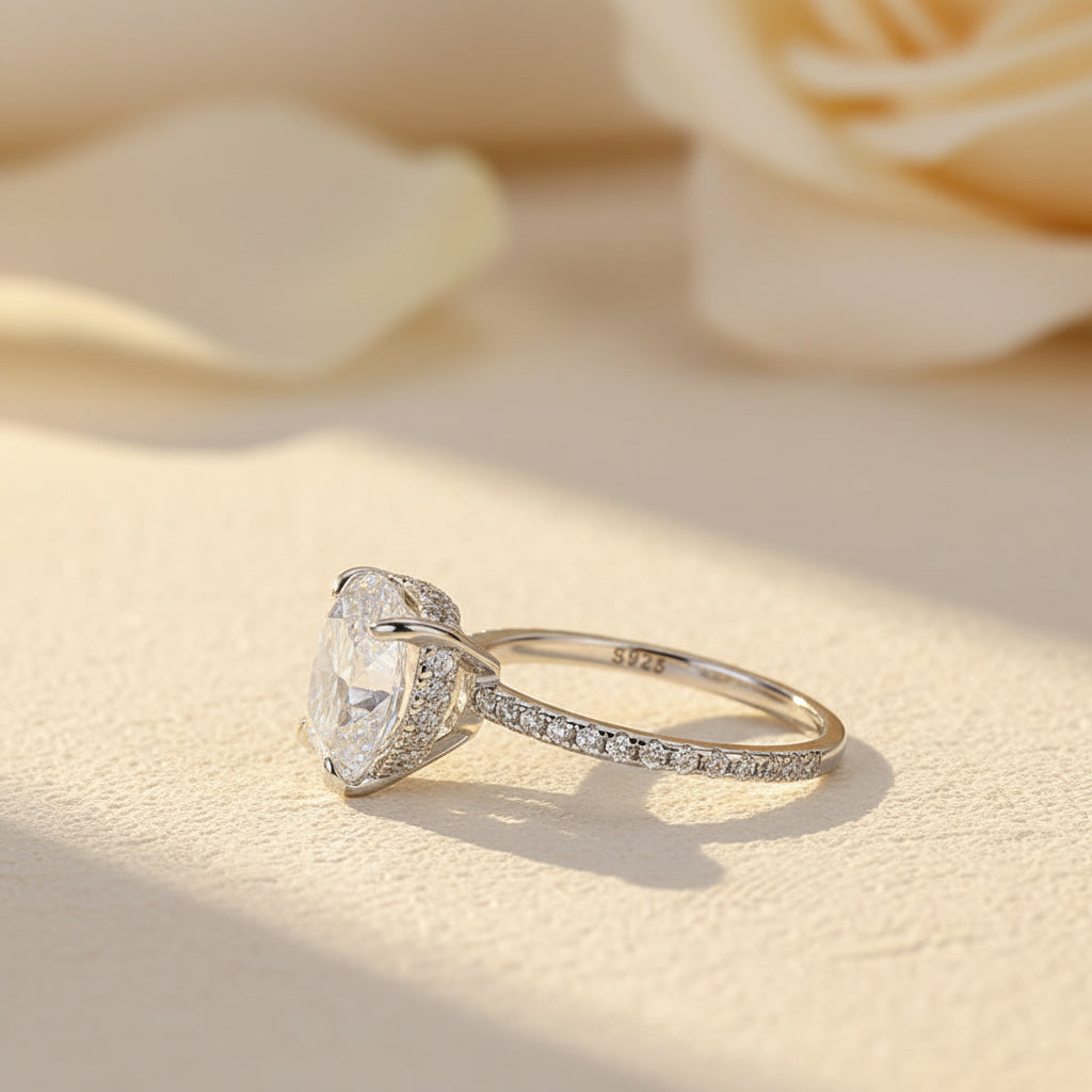 Aurevyn 4.0 Ct Heart Cut White Gold Promise Ring