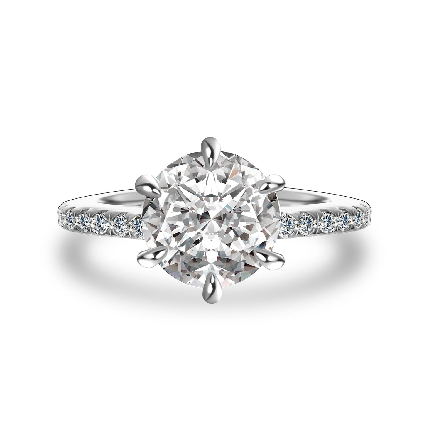 Aurevyn 2.0 Ct Hidden Halo Round Cut White Gold Engagement Ring
