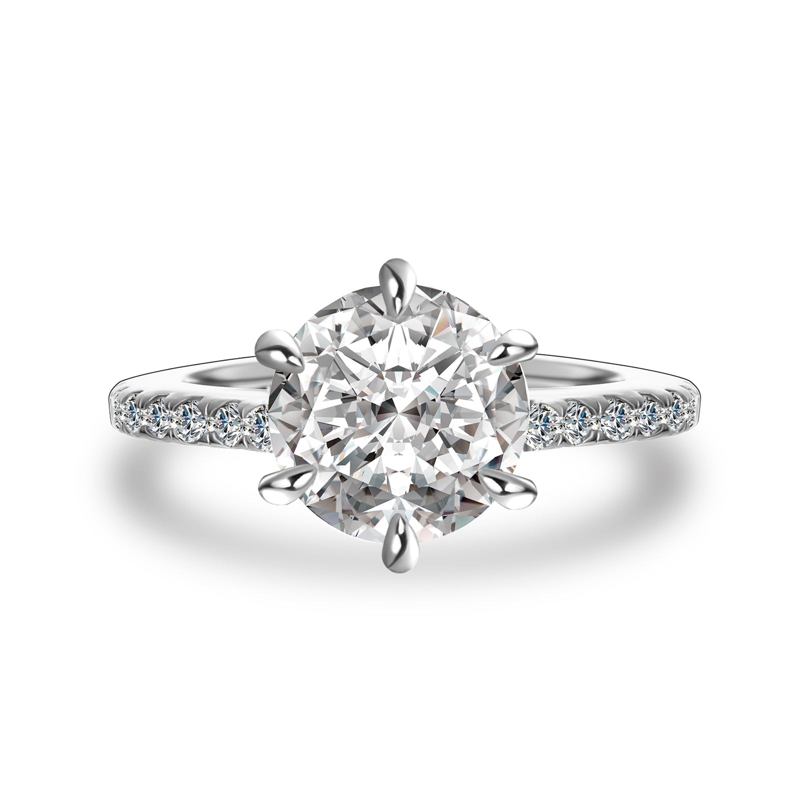 Aurevyn 2.0 Ct Hidden Halo Round Cut White Gold Engagement Ring