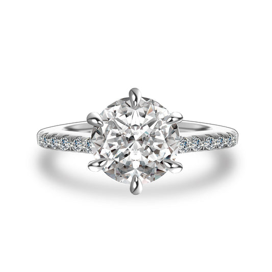 Aurevyn 2.0 Ct Hidden Halo Round Cut White Gold Engagement Ring