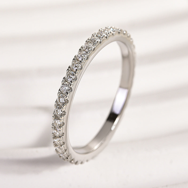 Aurevyn 0.5 Ct Full Eternity Thin Wedding Band For Women