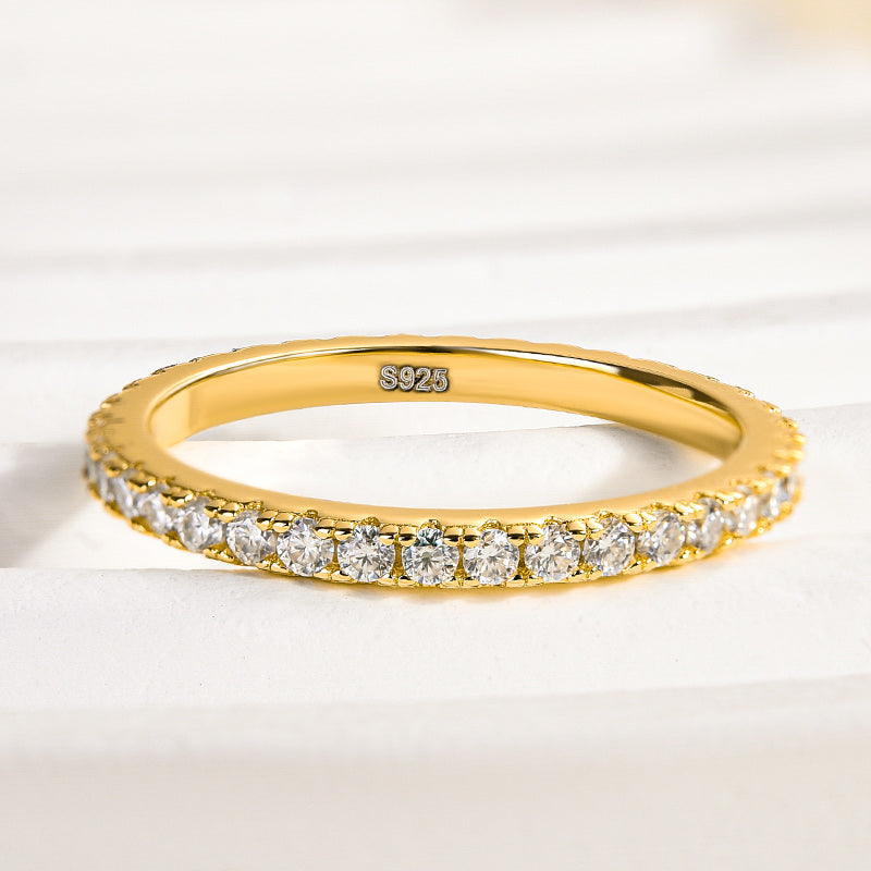 Aurevyn 0.5 Ct Yellow Gold  Full Eternity Thin Wedding Band For Women