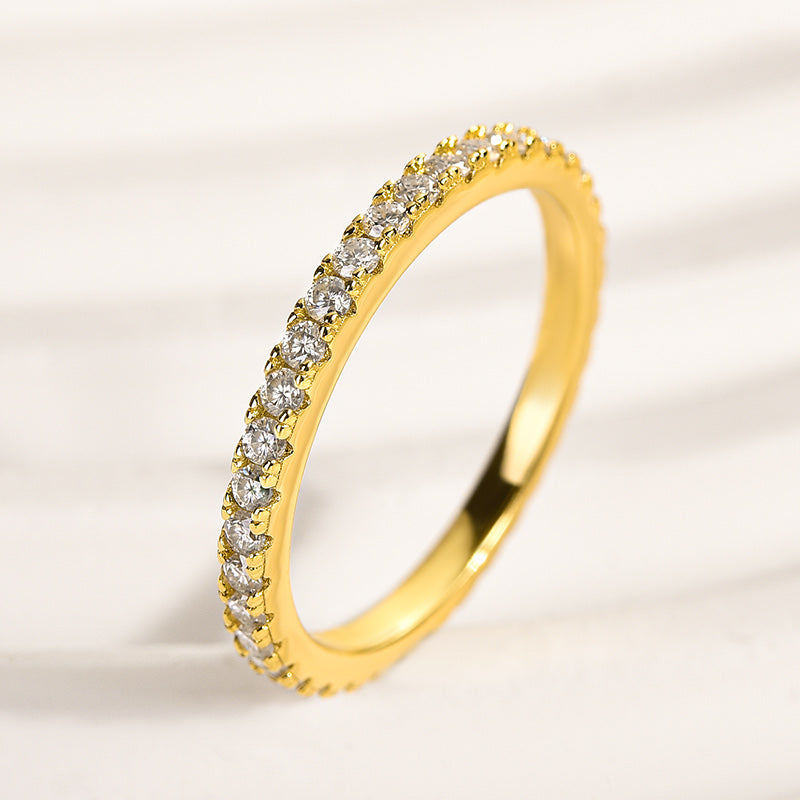 Aurevyn 0.5 Ct Yellow Gold  Full Eternity Thin Wedding Band For Women