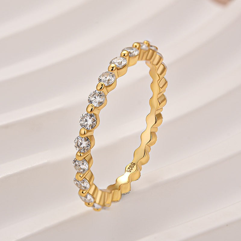 Aurevyn 1.2 Ct Round Cut Yellow Gold Anniversary Ring