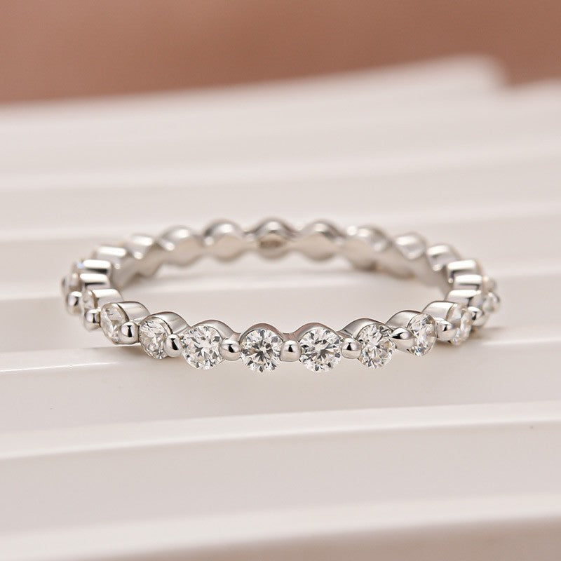 Aurevyn 1.2 Ct Round Cut White Gold Anniversary Ring