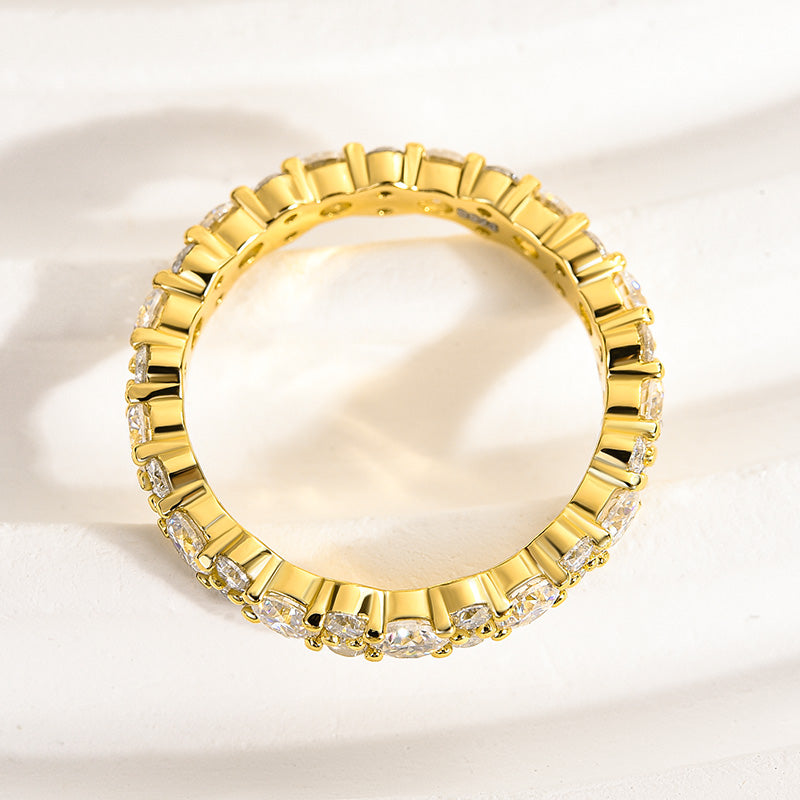 Aurevyn 2.5 Ct Yellow Gold Round Cut Full Wedding Band for Women