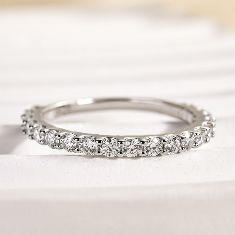 Aurevyn 0.6 Ct White Gold Round Cut Eternity Wedding Band