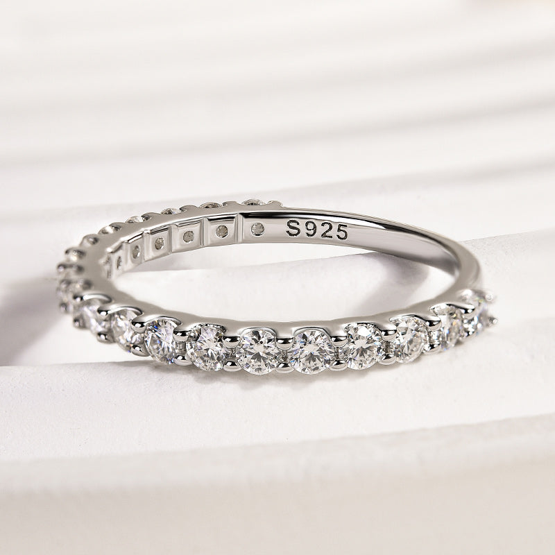 Aurevyn 0.6 Ct White Gold Round Cut Eternity Wedding Band