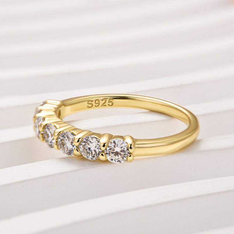 Aurevyn Moissanite 0.7Ct Round Cut Yellow Gold Women's Wedding Band