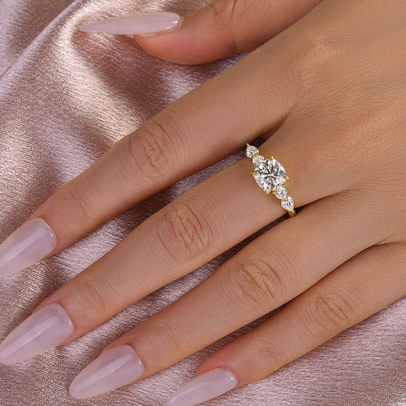 Aurevyn 2.0 Ct Cushion Yellow Gold Bridal Ring