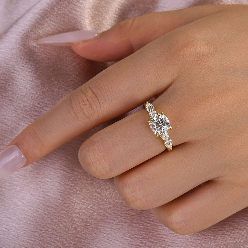 Aurevyn 2.0 Ct Cushion Yellow Gold Bridal Ring