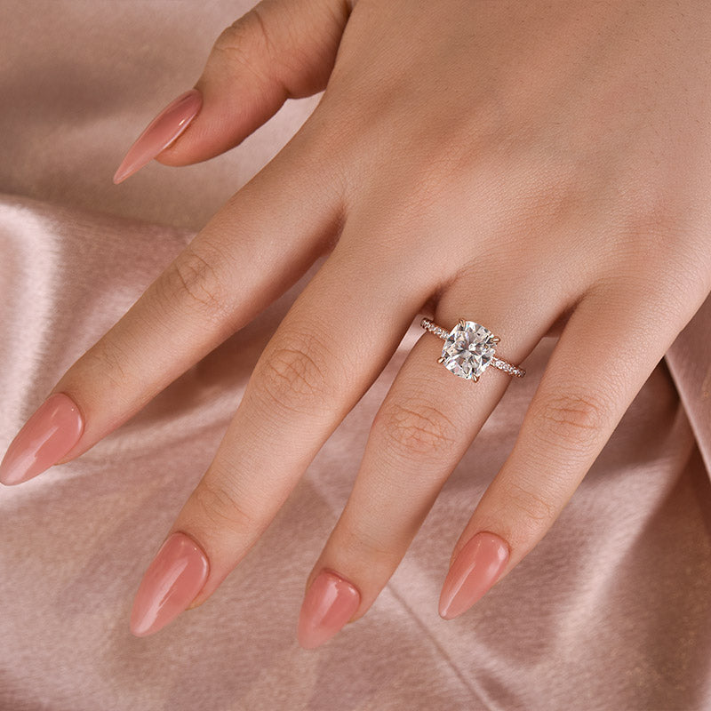 Aurevyn 3.0 Ct Cushion Cut Rose Gold Engagement Ring For Women