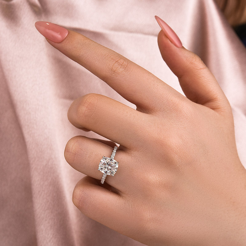 Aurevyn 3.0 Ct Cushion Cut White Gold Engagement Ring For Women