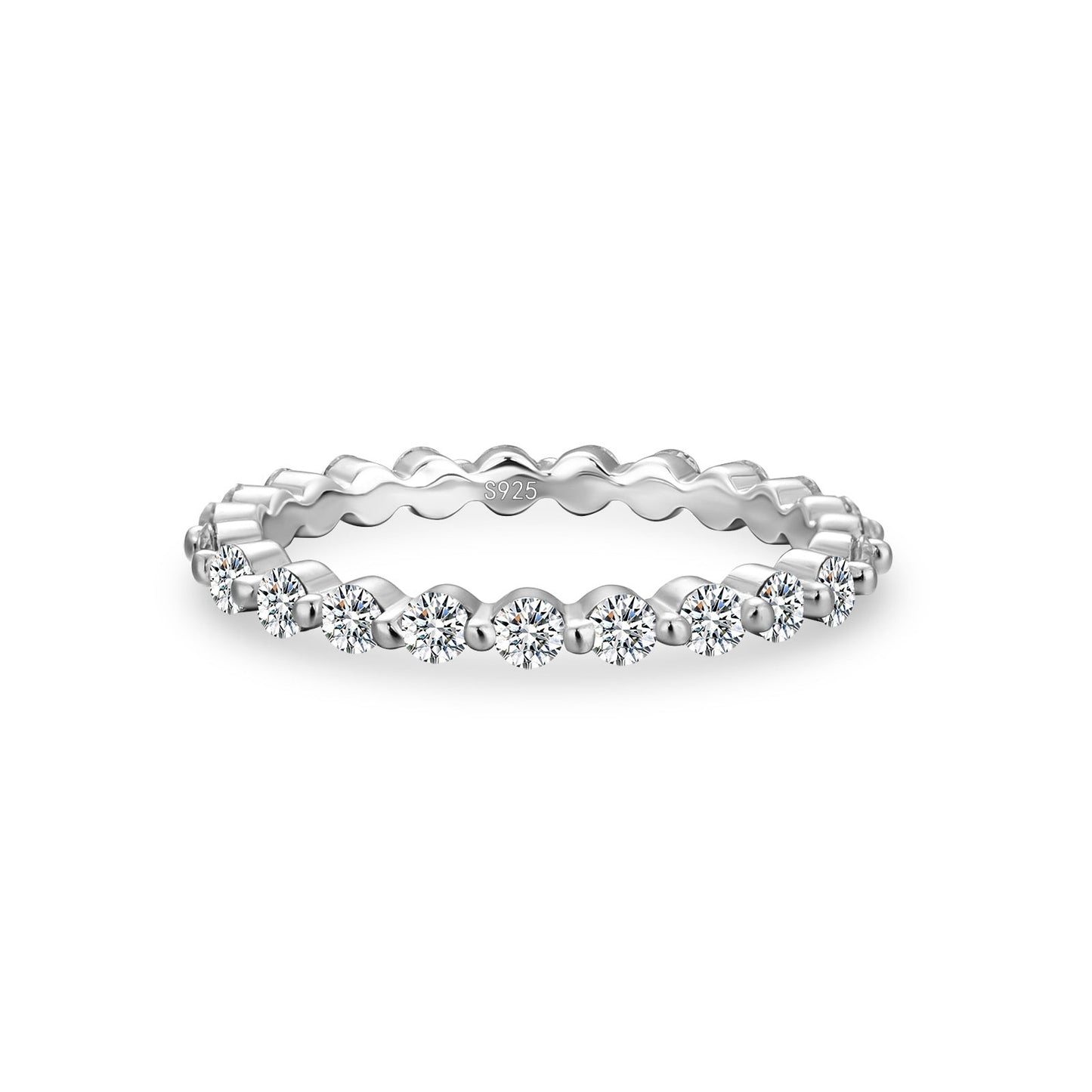 Aurevyn 1.2 Ct Round Cut White Gold Anniversary Ring