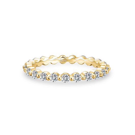 Aurevyn 1.2 Ct Round Cut Yellow Gold Anniversary Ring