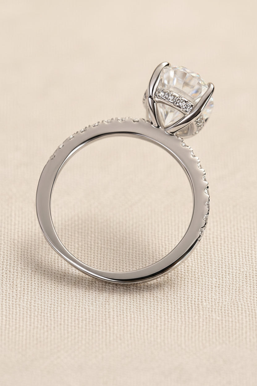 Aurevyn Moissanite 2.0 Ct~5.5 Ct Pavé Oval Cut Engagement Rings For Women