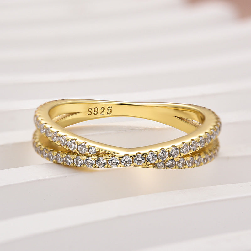 Aurevyn 2.0 Ct  X Criss Cross Wedding Band For Women