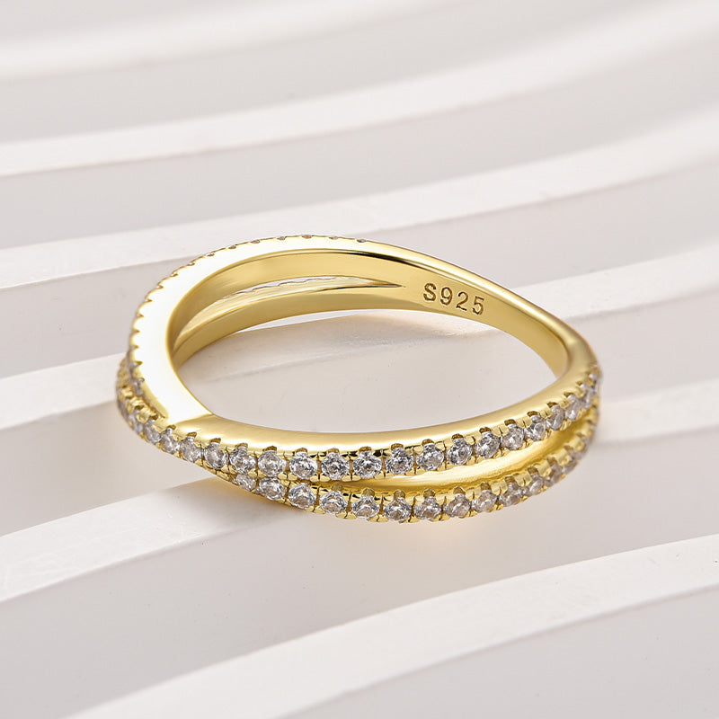 Aurevyn 2.0 Ct  X Criss Cross Wedding Band For Women