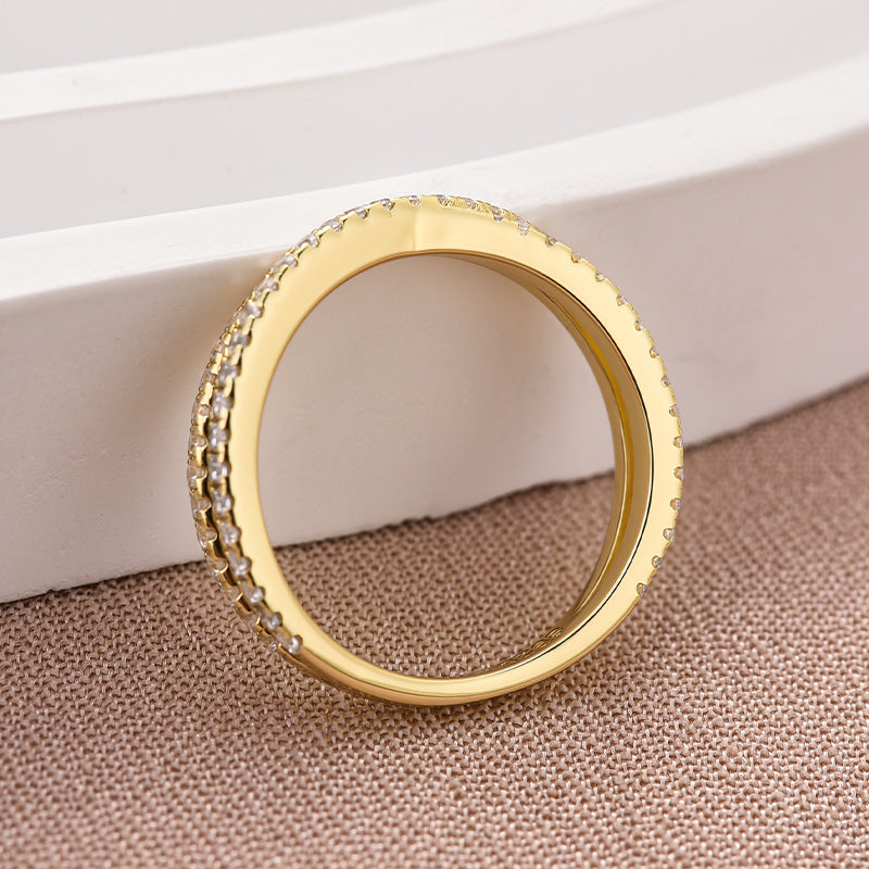 Aurevyn 2.0 Ct  X Criss Cross Wedding Band For Women