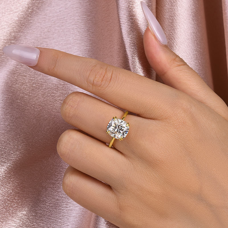 Aurevyn 4.5 Ct Cushion Cut Yellow Gold Engagement Ring