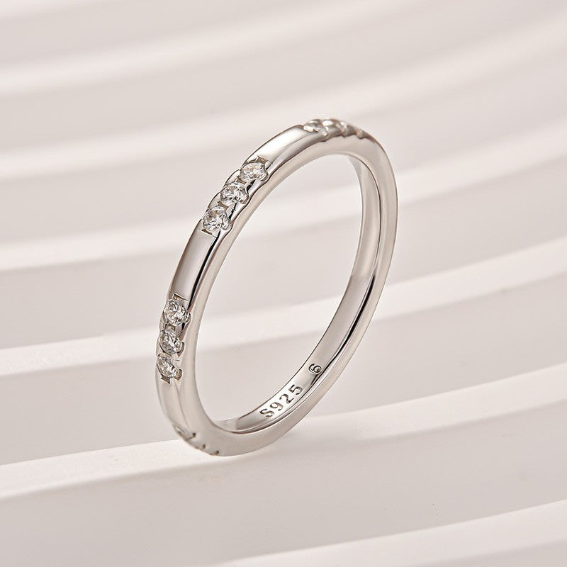 Aurevyn Classic Round Cut Wedding Ring In 925 Sterling Silver