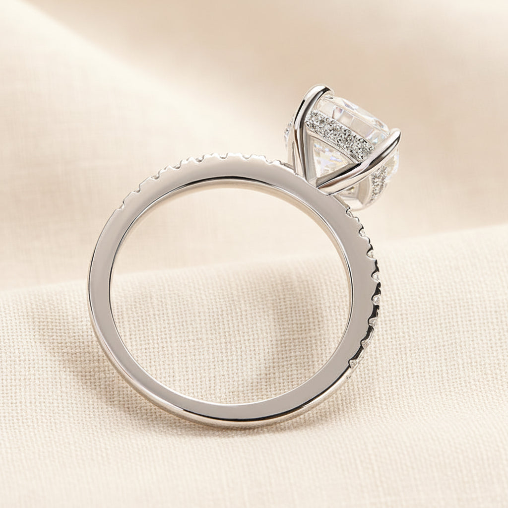 Aurevyn 3.0 Ct Cushion Cut White Gold Engagement Ring For Women
