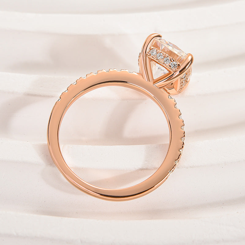 Aurevyn 3.0 Ct Cushion Cut Rose Gold Engagement Ring For Women
