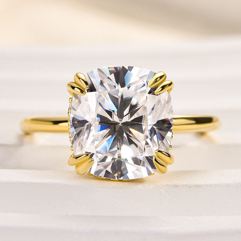 Aurevyn 4.5 Ct Cushion Cut Yellow Gold Engagement Ring