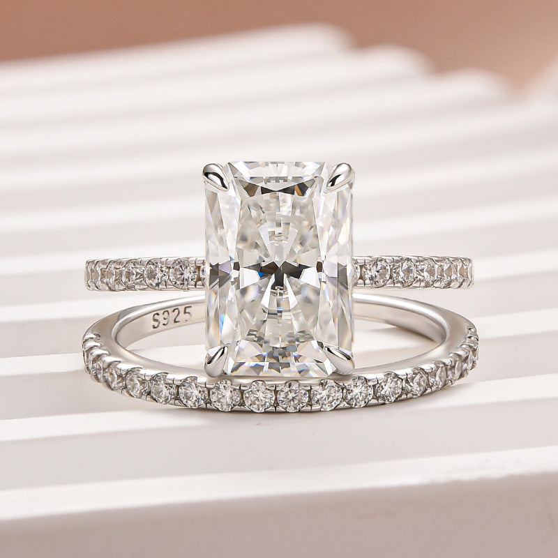Aurevyn 3.5 Ct Radiant Cut White Gold Wedding Ring For Women