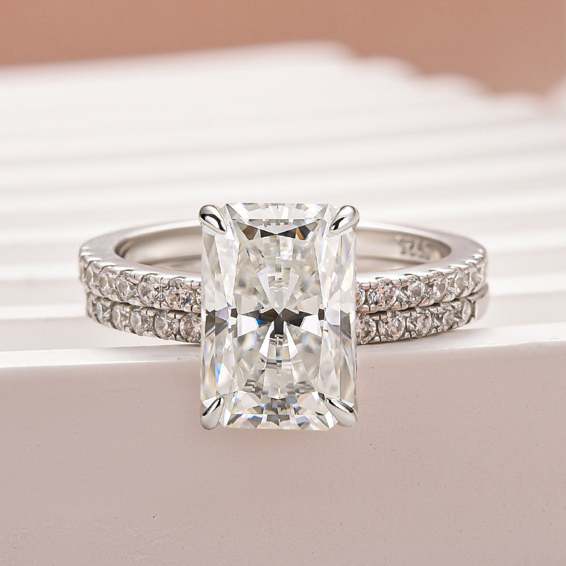 Aurevyn 3.5 Ct Radiant Cut White Gold Wedding Ring For Women