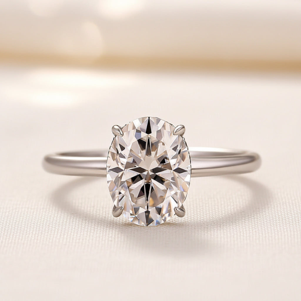 Aurevyn 2.0Ct~5.5Ct Oval Cut Promise Ring For Women