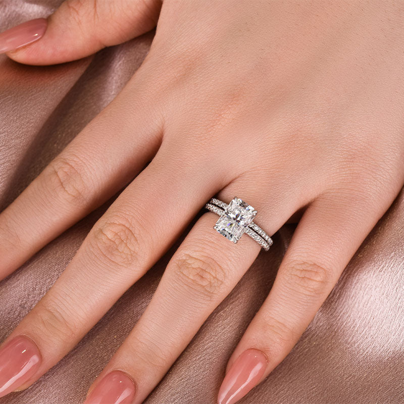 Aurevyn 3.5 Ct Radiant Cut White Gold Wedding Ring For Women