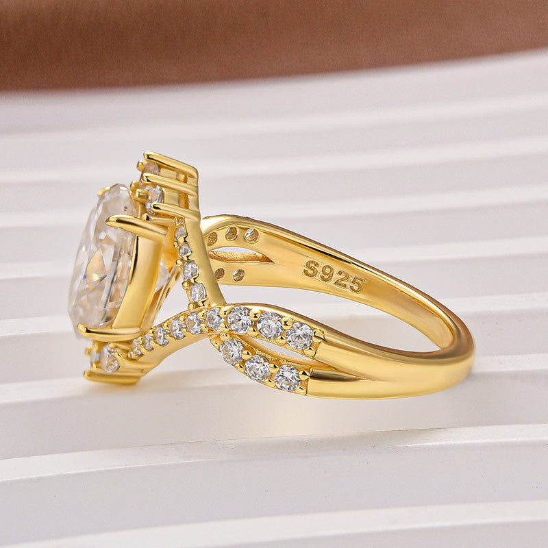 Aurevyn Moissanite 2.0Ct Oval Cut Engagement Ring Travel Ring In Sterling Silver